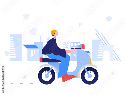 Man riding motorcycle