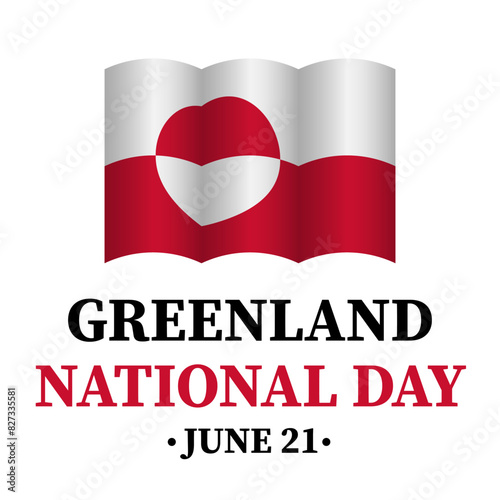 Greenland National Day typography poster. Holiday celebration on June 5. Vector template for banner, flyer, greeting card, etc.