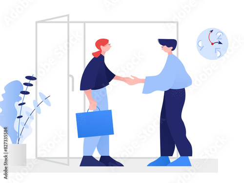 Meeting new colleague