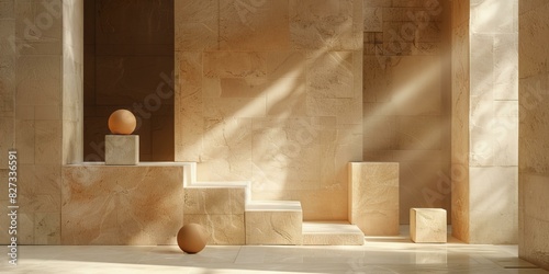 Geometric Shapes   Light Shadow Fusion  Abstract Interior Design