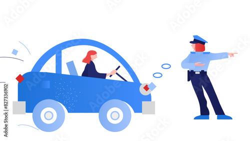 Traffic officer showing direction