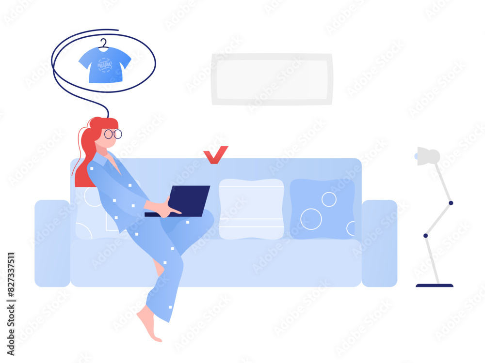 Woman shopping for clothes online Woman shopping for clothes online