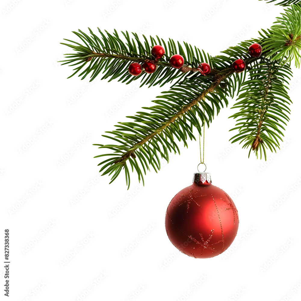 christmas tree branch with ball christmas tree branch with ball
