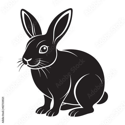 white rabbit silhouette black background