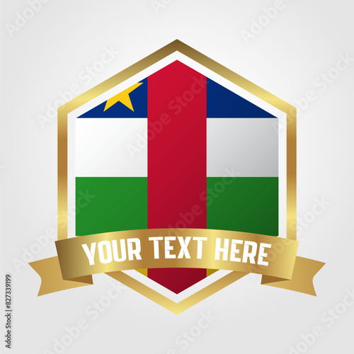 Golden Luxury Central African Republic Label Vector Illustration