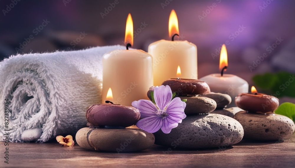 Serene Spa Experience: Aroma Therapy with Candles and Flowers
