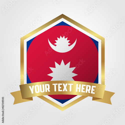 Golden Luxury Nepal Label Vector Illustration