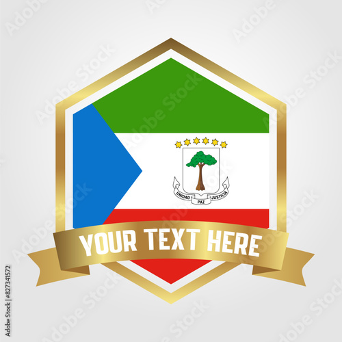 Golden Luxury Equatorial Guinea Label Vector Illustration