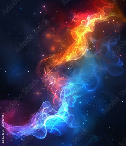 Fire Nebula: Cosmic Dance of Light and Shadow photo