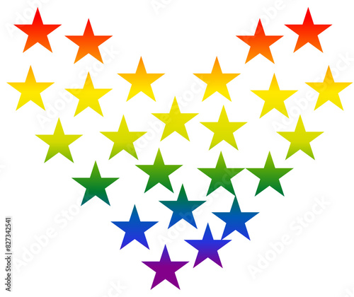 Regenbogen Herz mi Sternen