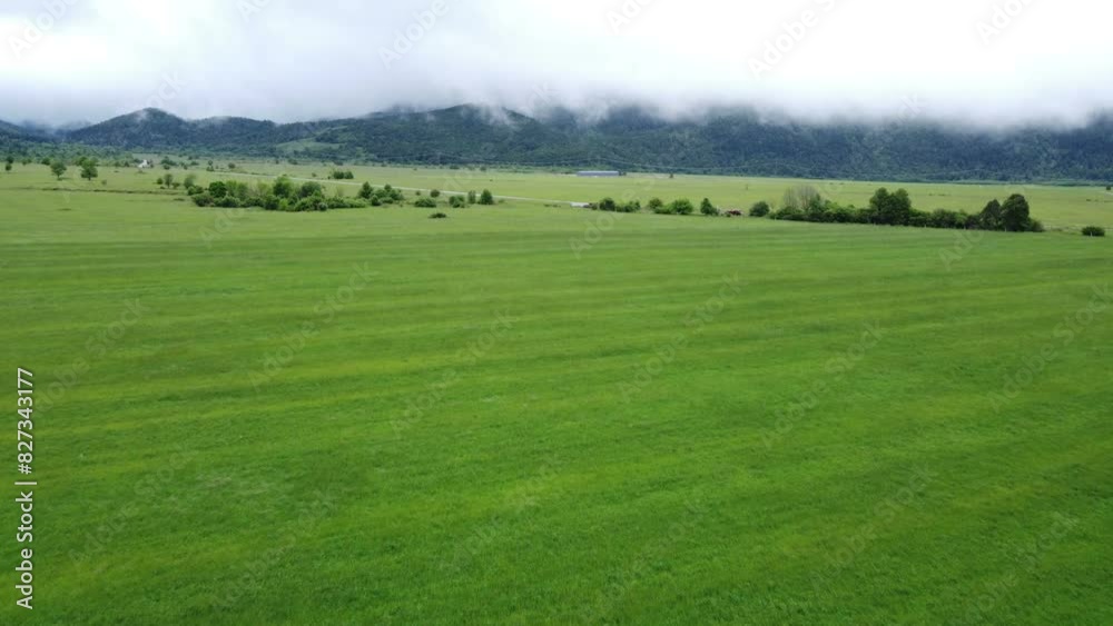 Nature landascape aerial shot of green field in Croatia Nature landascape aerial shot of green field in Croatia