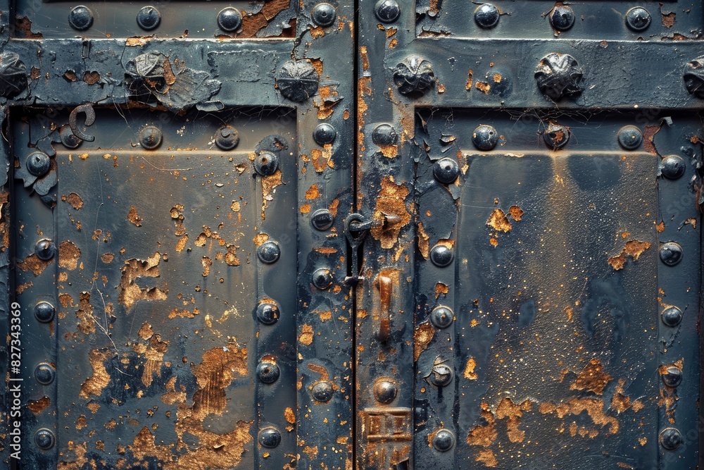 the surface of the iron door is starting to become rusty - generative ai the surface of the iron door is starting to become rusty - generative ai