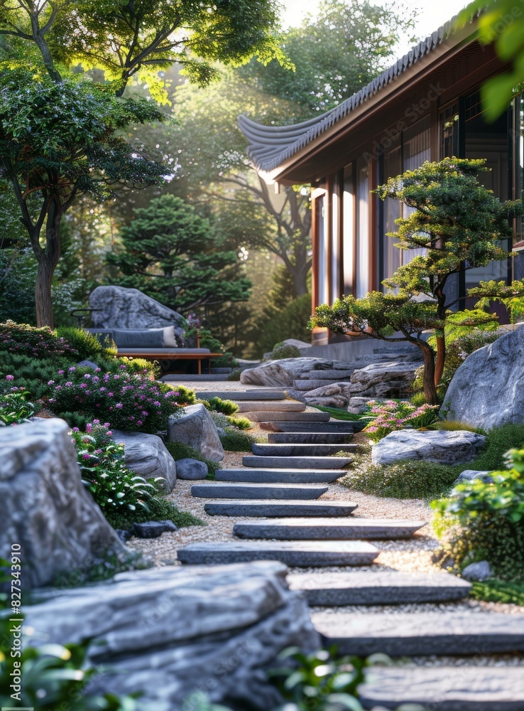 Zen Japanese Garden: Peaceful Haven with Modern Beauty