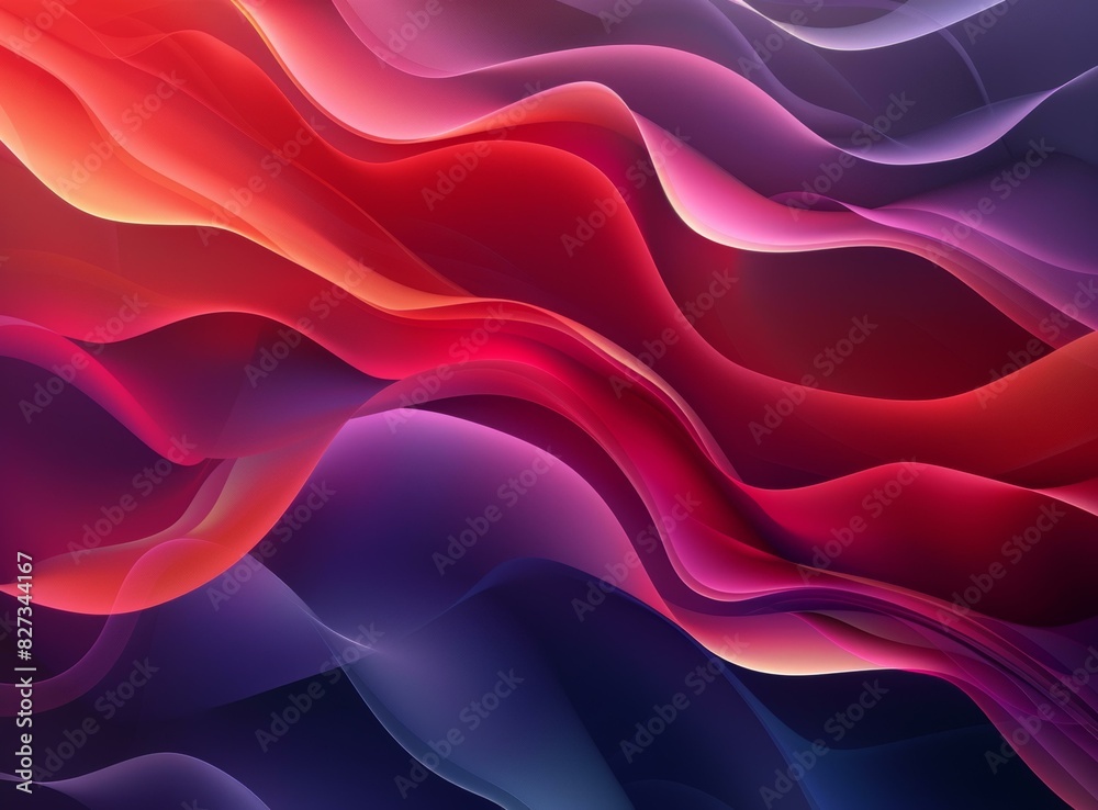 Abstract Liquid Art with Red and Blue Waves