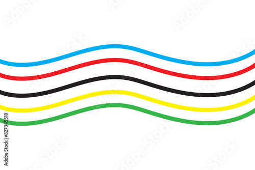 abstract colorful wave background with Olympics ring colors