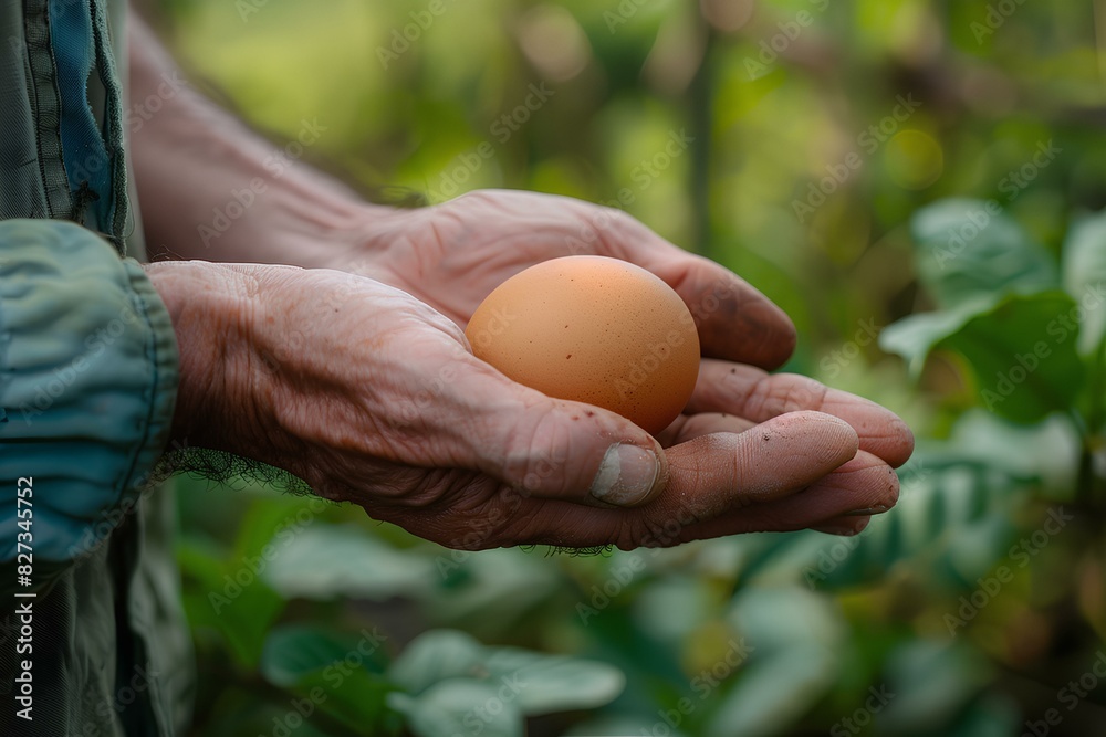 A person holding an egg in their hands A person holding an egg in their hands
