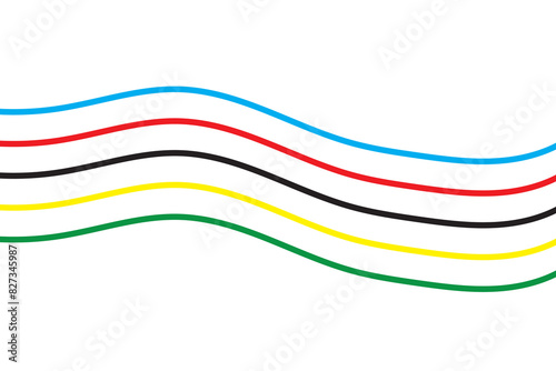 abstract colorful wave background with Olympics ring colors