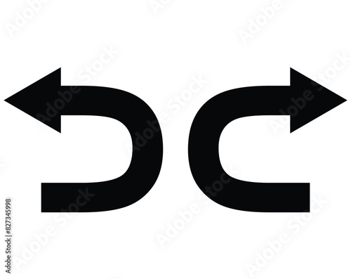 Redo and undo icon vector. arrow symbol isolated on white bg
