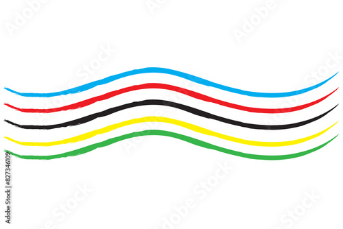 abstract colorful wave background with Olympics ring colors