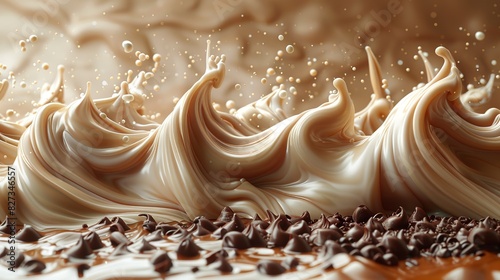 A mouth-watering chocolate wawes photo