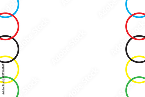 Background banner template with colored rings frame
