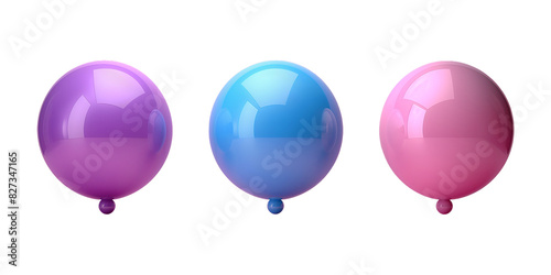3D speech bubble icon isolated, Shiny pink bubble transparent background
