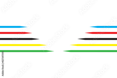 Olympics games straight lines isolated on white artboard.