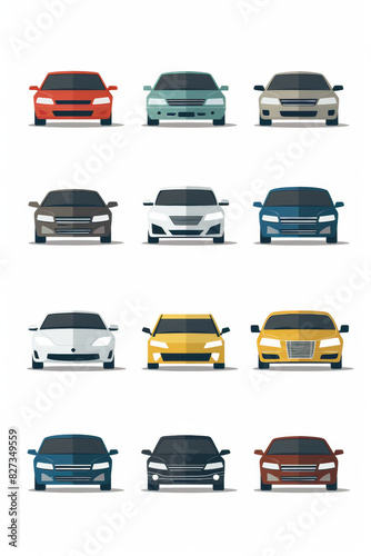 Free Download Simple icons of car, white background  - GFXLoad