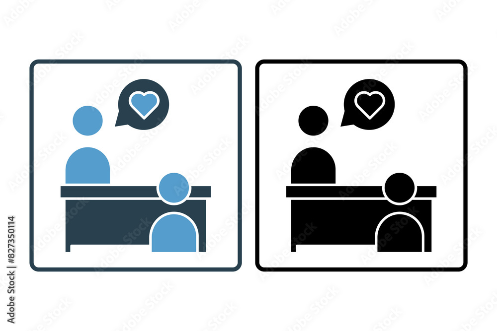 Counseling icon. icon related to mental health. suitable for web site, app, user interfaces, printable etc. solid icon style. simple vector design editable Counseling icon. icon related to mental health. suitable for web site, app, user interfaces, printable etc. solid icon style. simple vector design editable