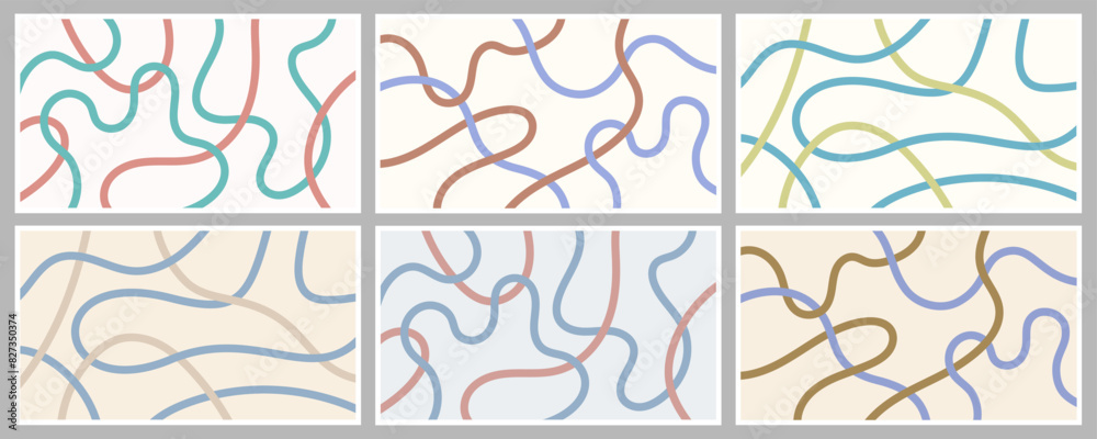 Obraz premium Colorful Abstract Wavy Line Patterns