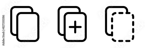 Copy Paste Icons Black and White Vector