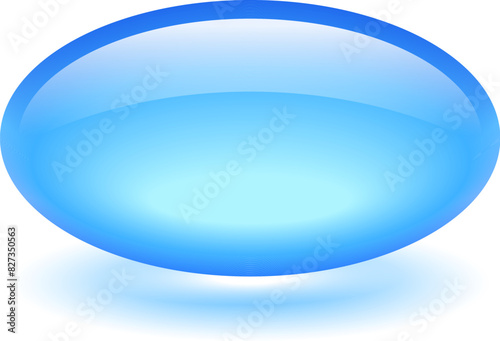 Obraz na płótnie Blue pill icon, soft gel capsule vector cartoon w salonie