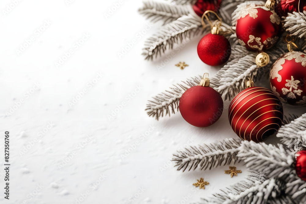 Gorgeous Christmas decoration illustration with ample space for heartfelt messages, perfect for sending holiday cheer and warm wishes.