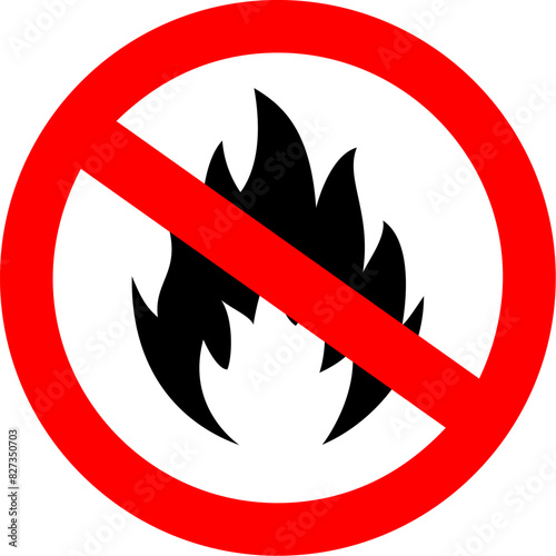Obraz na płótnie No fire vector sign w salonie