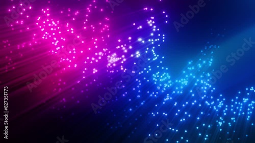 3d animated background of spiral glowing colorful particles with light beams on dark backdrop