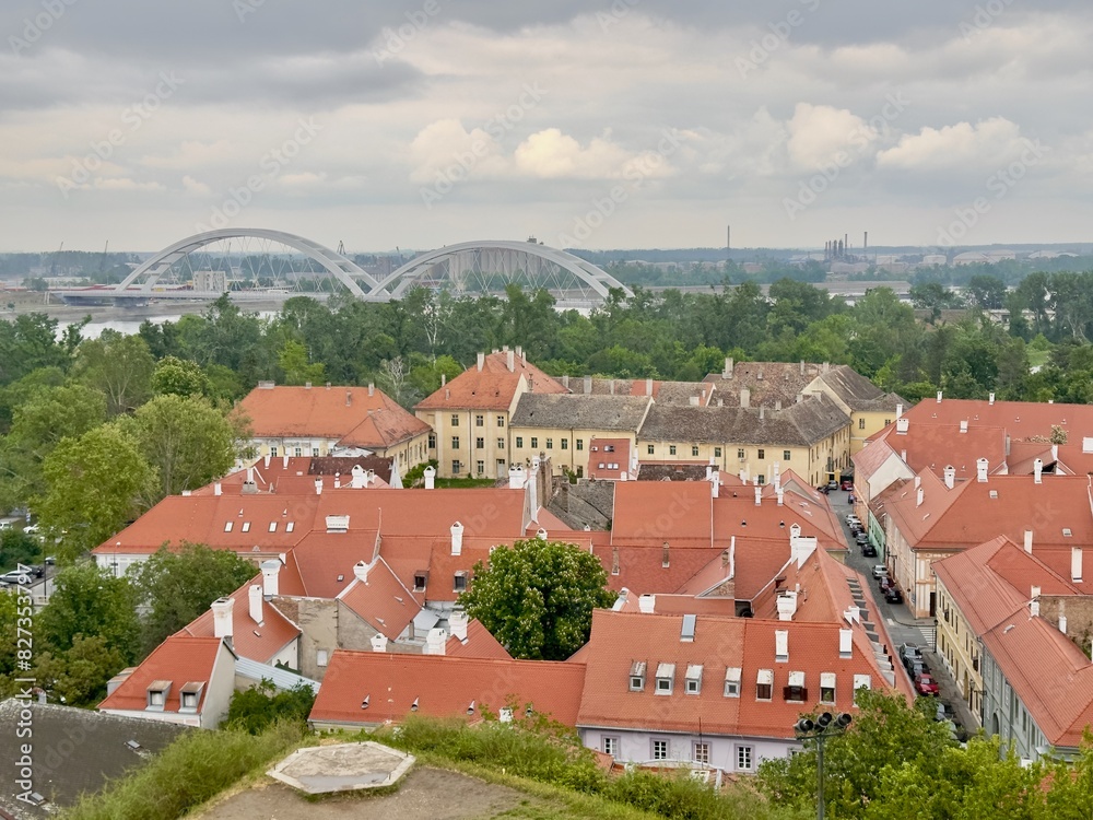 Scenic view of old town and Novi Sad from Petrovaradin Fortress, Serbia Scenic view of old town and Novi Sad from Petrovaradin Fortress, Serbia