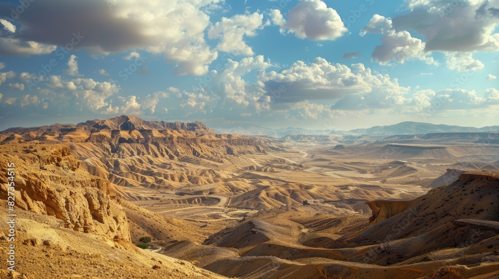 Naklejka premium Breathtaking Negev Desert Rocky Hills Stunning Middle Eastern Landscape