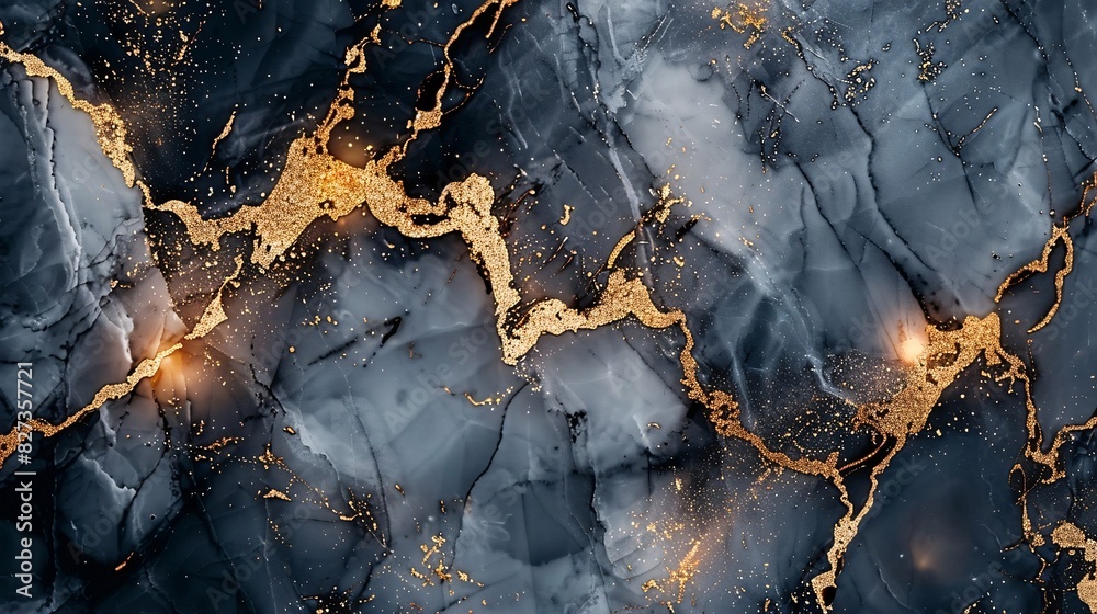 Crystal-clear Marble Countertop with Golden Foil Design Crystal-clear Marble Countertop with Golden Foil Design
