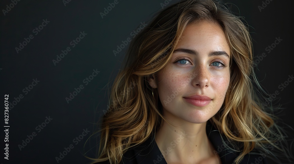 portrait of a businesswoman on black studio background portrait of a businesswoman on black studio background