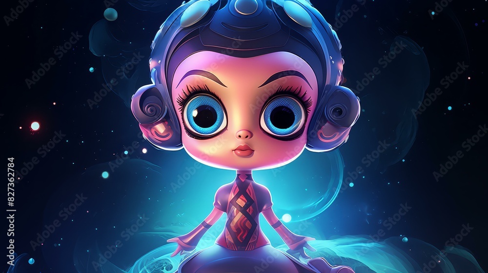 Playful Nebula illustration in chibi style with vivid colors and pastel tones. Playful Nebula illustration in chibi style with vivid colors and pastel tones.