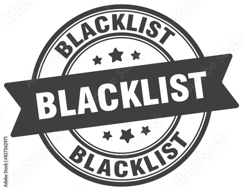 blacklist stamp. blacklist label on transparent background. round sign