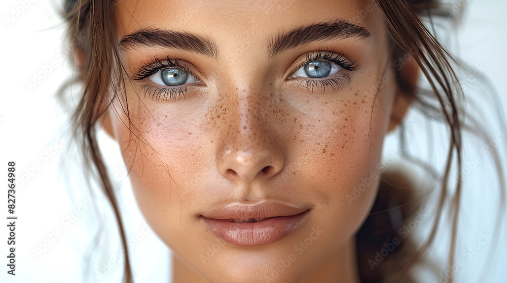 close up of a beautiful young woman s face with clean fresh skin isolated on white portrait of a beautiful woman a lovely spa lady smiles close up of a beautiful young woman s face with clean fresh skin isolated on white portrait of a beautiful woman a lovely spa lady smiles