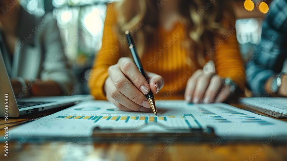 Obraz premium finance manager meeting discussing company growth project success financial statistics professional investor working on start up project for strategy plan