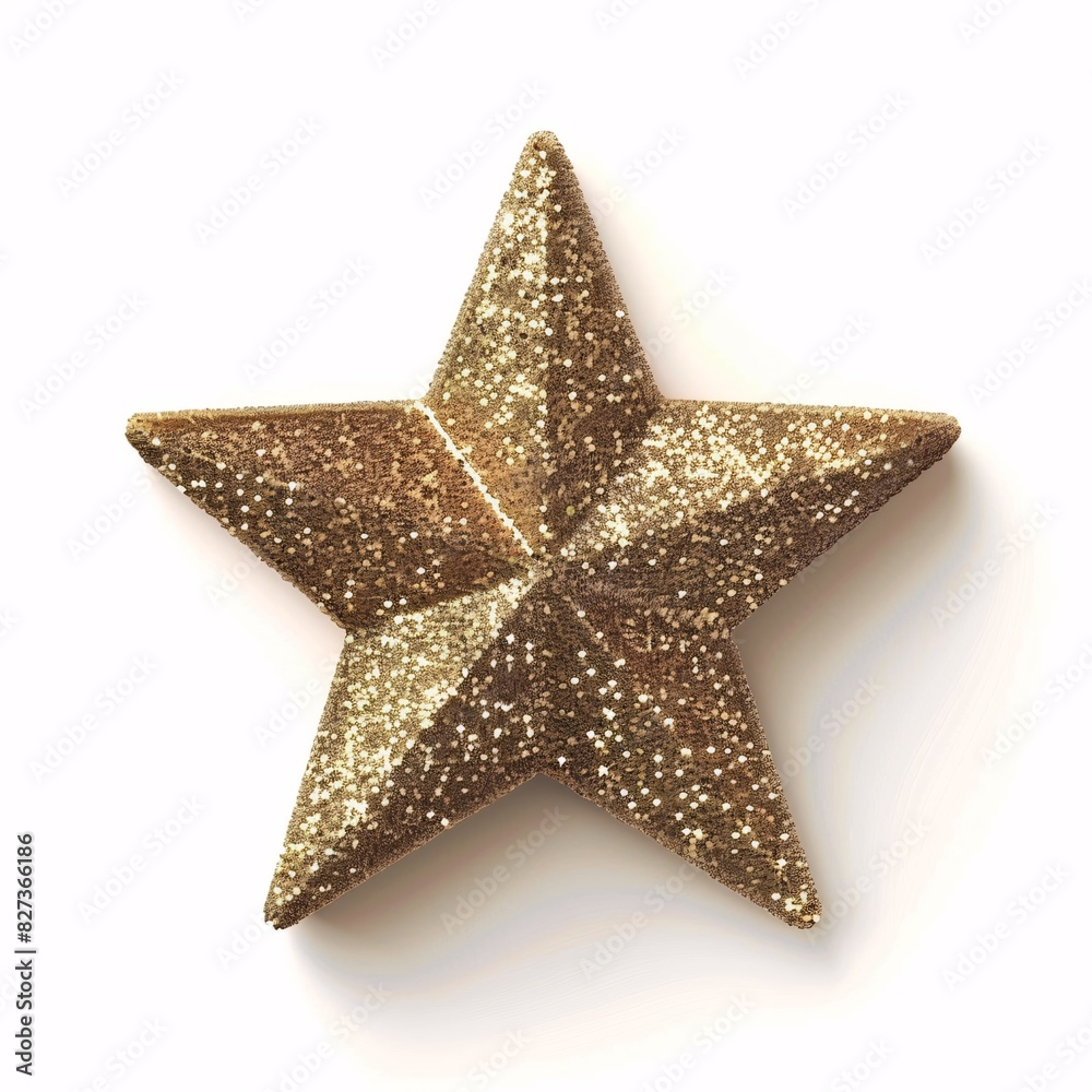 Shiny Gold Star with Sparkling Glitter Shiny Gold Star with Sparkling Glitter