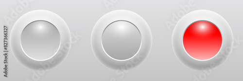 White grey and red buttons ...