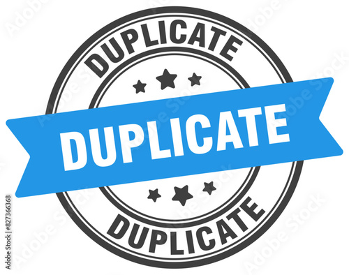 duplicate stamp. duplicate label on transparent background. round sign