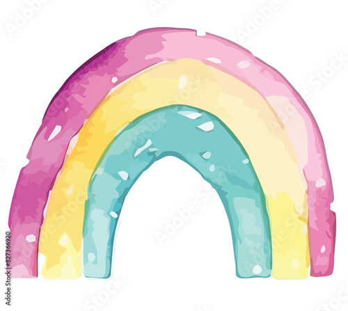 Regenbogen mit Wasserfarben gezeichnet, Vektor