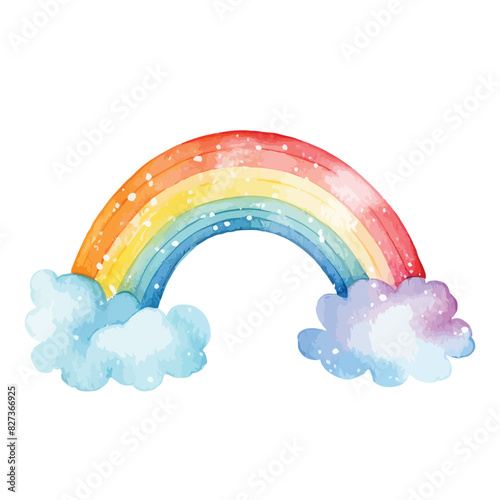 Regenbogen mit Wasserfarben gezeichnet, Vektor