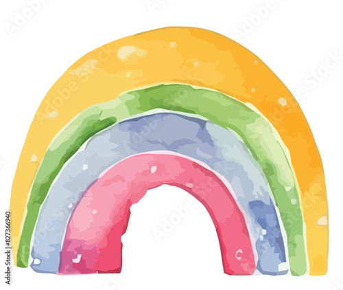 Regenbogen mit Wasserfarben gezeichnet, Vektor