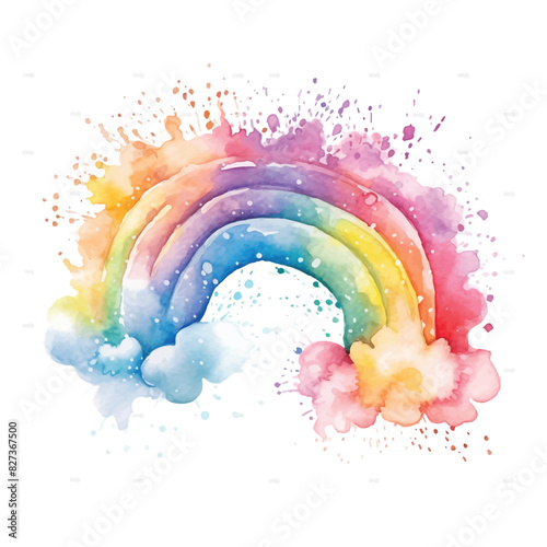 Regenbogen mit Wasserfarben gezeichnet, Vektor